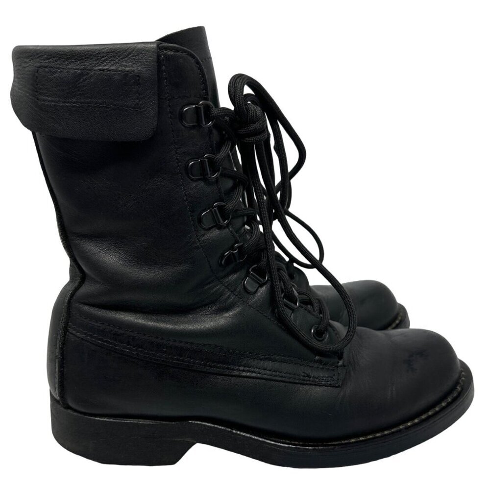 Addison Shoe Company Military Combat Vibram Moto Black Leather Boots Size 5
